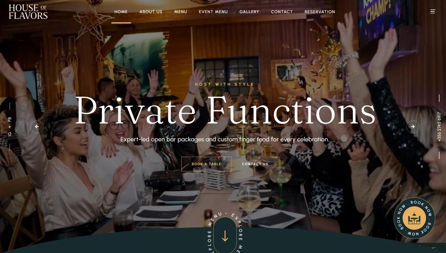 House of Flavors website designed and built by GECA