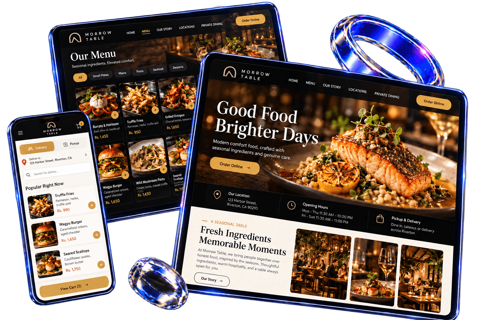 Restaurant website design