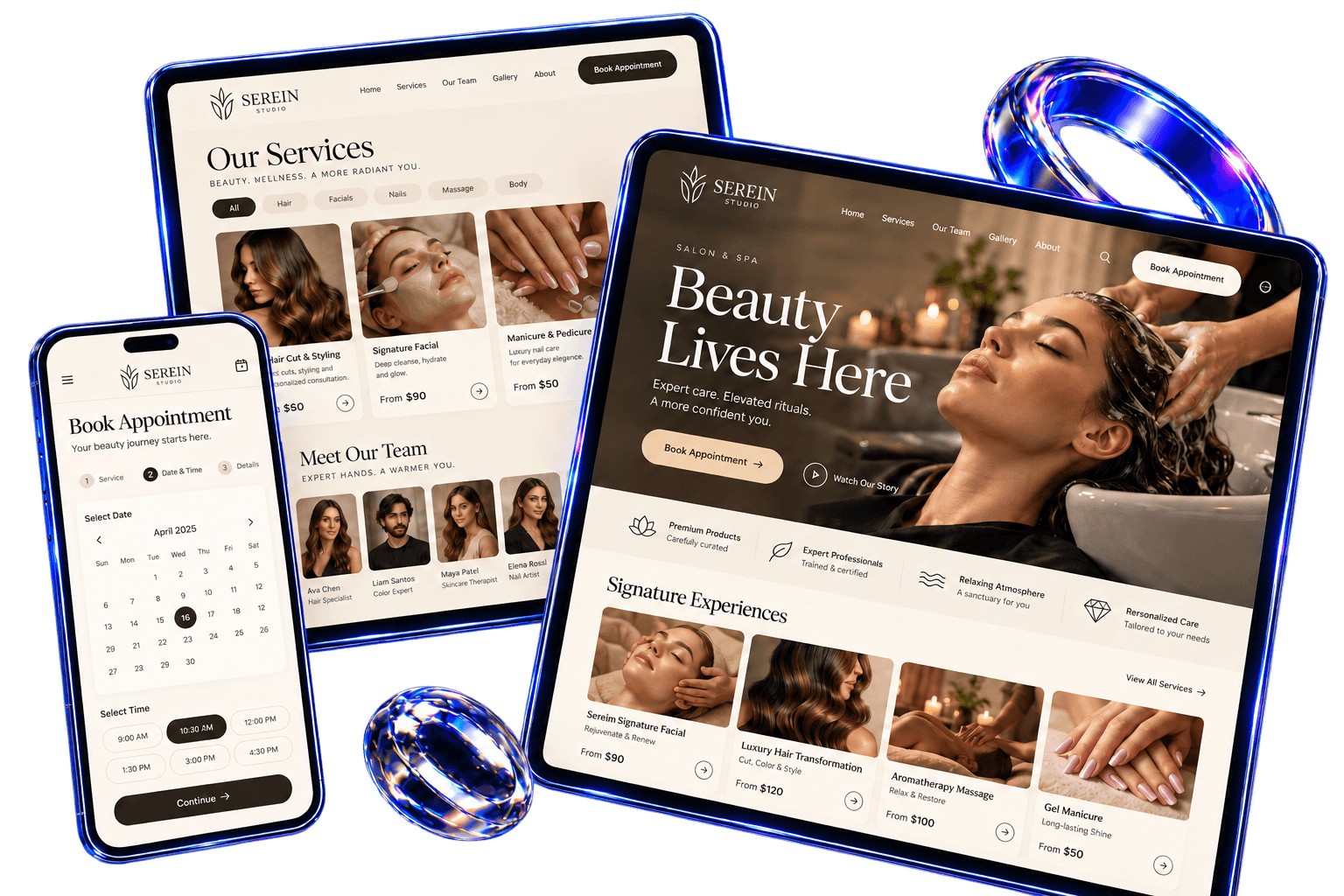 Salon and spa website design