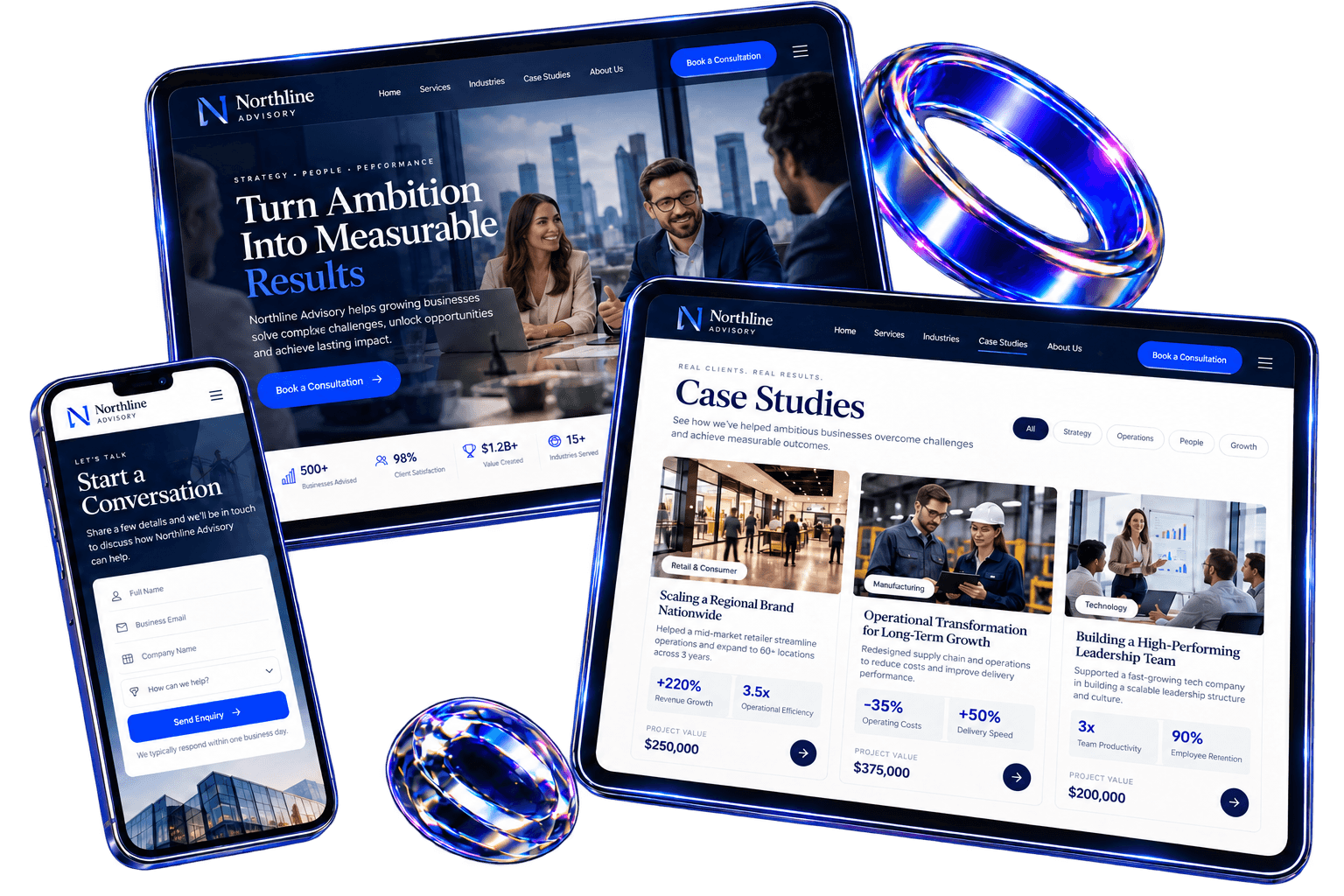 Professional services website design