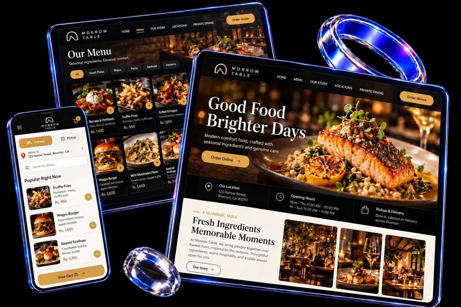 Restaurant website design