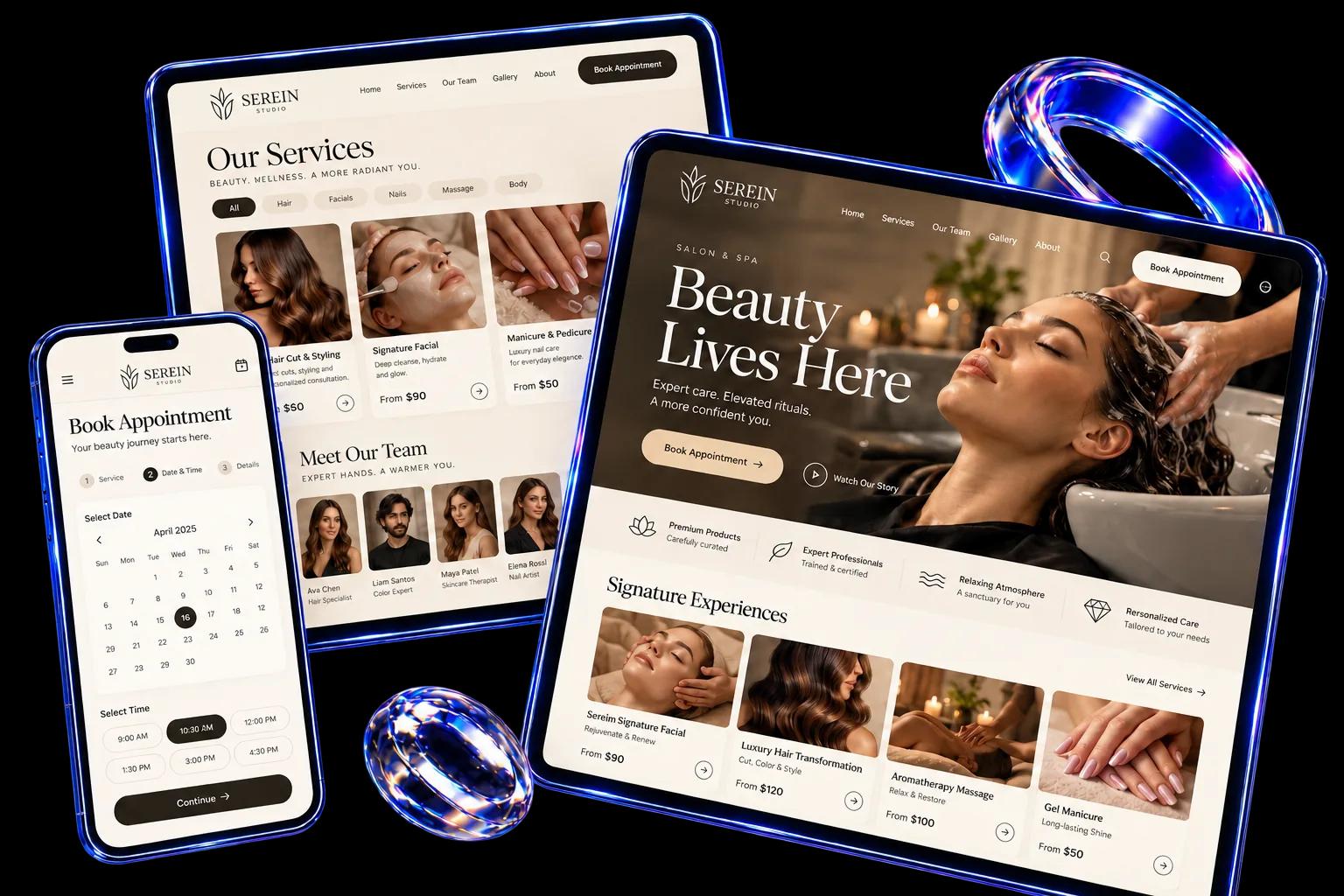 Salon and spa website design