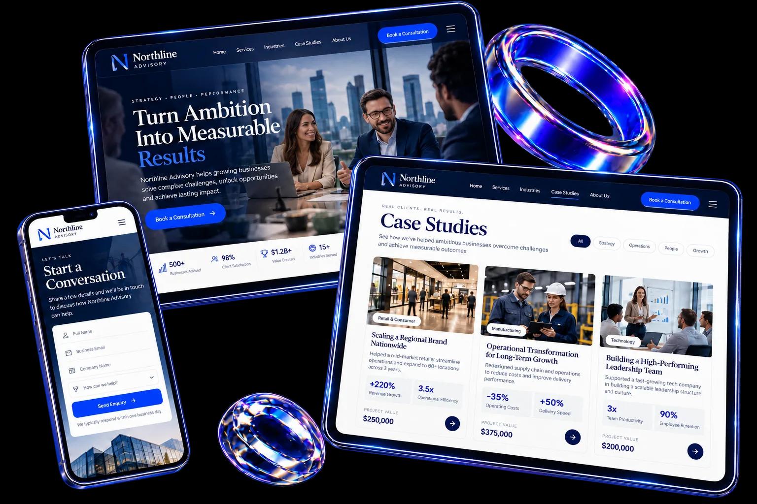Professional services website design